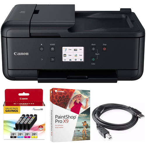 Canon PIXMA TR7520 Wireless Home Office All-in-One Printer + Paint Shop Bundle