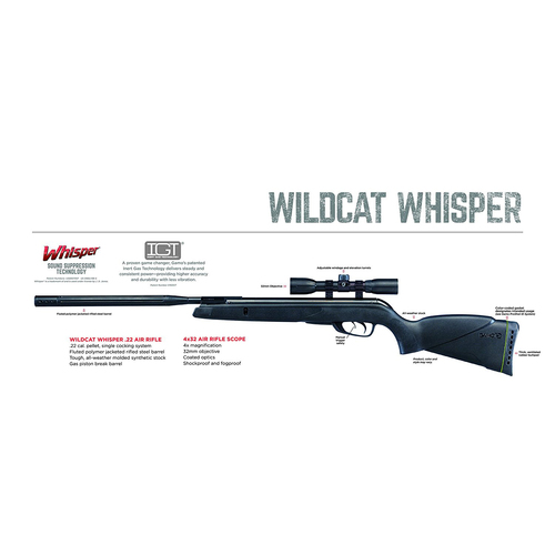 Gamo WildCat Whisper .177 Caliber Air Rifle with Scope 6110067854