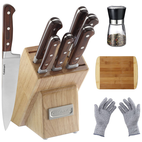 Cuisinart 8-Pc. Cutlery Set w/Block - Pakka Wood w/ Chef's Bundle