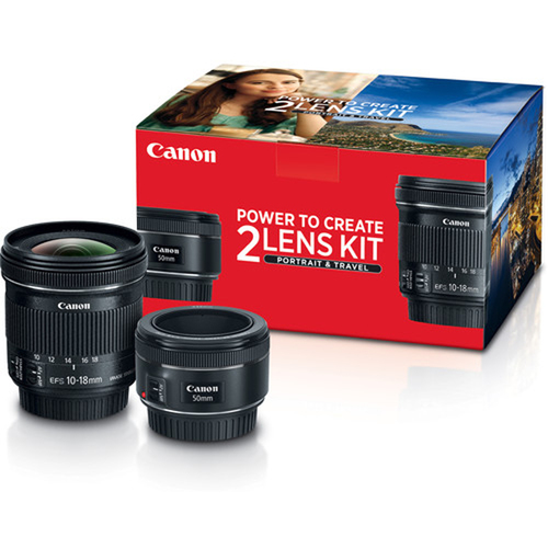 Canon Portrait & Travel 2 Lens Kit with 50mm f/1.8 and 10-18mm f/4.5-5.6 L- (0570C010)