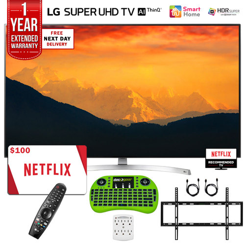 LG 65` Super UHD 4K AI Smart TV w/ Nano Cell + Hulu Card & Warranty Bundle