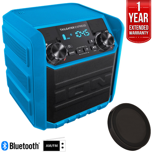 Ion Audio Tailgater Express 20W Bluetooth Speaker System (Blue) Deluxe Bundle