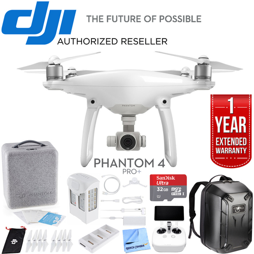 DJI Phantom 4 Pro Plus Quadcopter Drone + Deluxe Controller with Ultimate Bundle