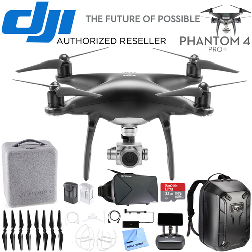 DJI Phantom 4 PRO+ Plus Quadcopter Drone w Deluxe Controller Obsidian Edition Bundle