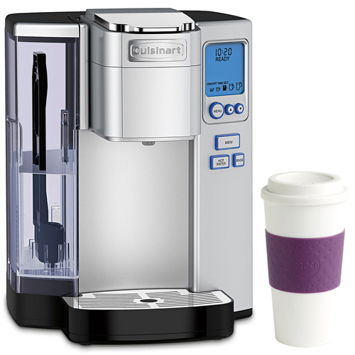 Cuisinart Premium Single Serve Coffeemaker + Copco 16-Ounce Reusable Mug Plum
