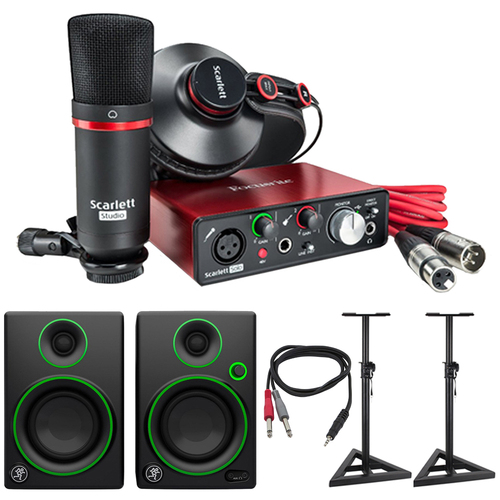 Focusrite Scarlett Solo USB Audio Interface and Recording Kit + Speaker Bundle