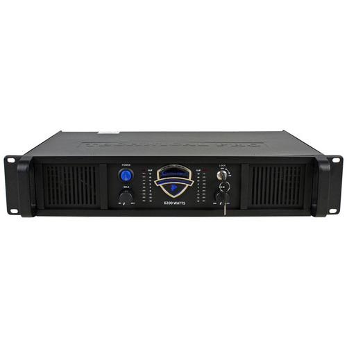 Technical Pro LZ6200 2U Professional 2CH Power Amplifier, 110/220V, 6200W Peak Power, Black