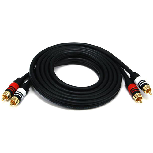 6ft Premium 2 RCA Plug/2 RCA Plug M/M 22AWG Cable - Black