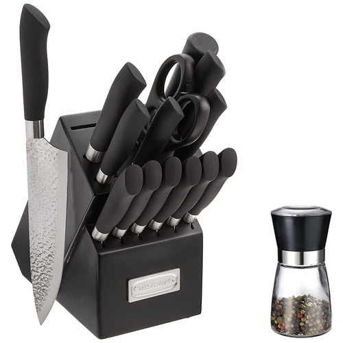 Cuisinart Artisan 15 Pc Stainless Steel Knife Block Set w/ Spice Mill