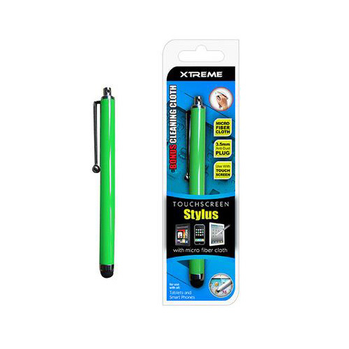 Xtreme Basic Touch Screen Stylus w/ Micro Fiber Cloth Green