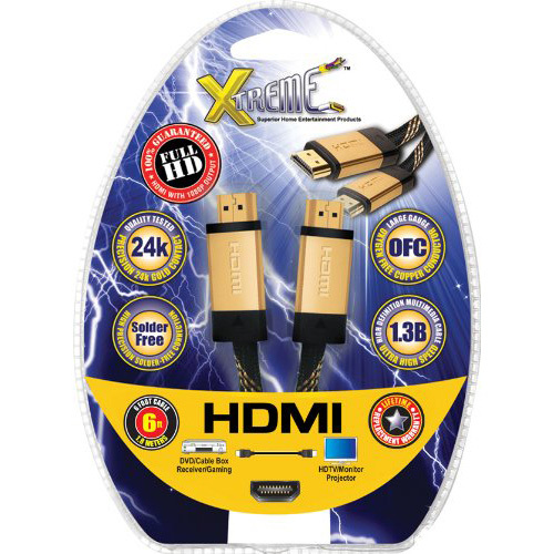 Xtreme HDMI 8 Series Audio/Video Cable for HDTV 6 Feet (1.8m)