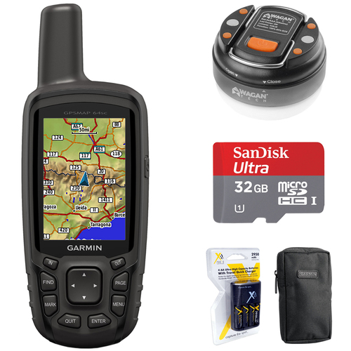 Garmin GPSMAP 64sc Handheld GPS (010-01199-30) with 32GB Accessory Bundle