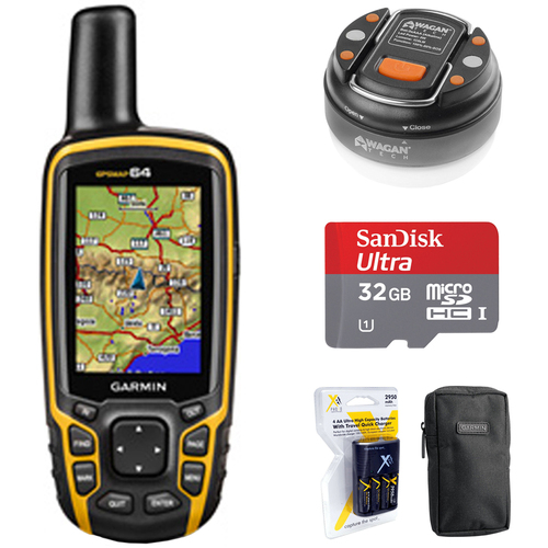 Garmin GPSMAP 64, Worldwide Handheld GPS Navigator with 32GB Accessory Bundle