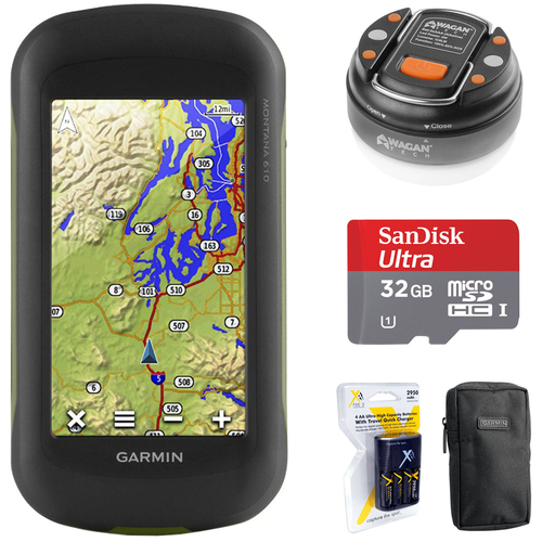 Garmin Montana 610 Handheld GPS (010-01534-00) with 32GB Accessory Bundle
