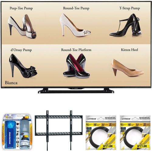 Sharp 60` Full HD Commercial LCD-LED TV with Wall Mount Bundle