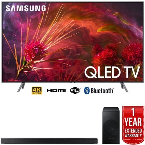 Samsung Q8 Series 55` Q8FN QLED Smart 4K UHD TV (2018) w/ Soundbar + Warranty Bundle