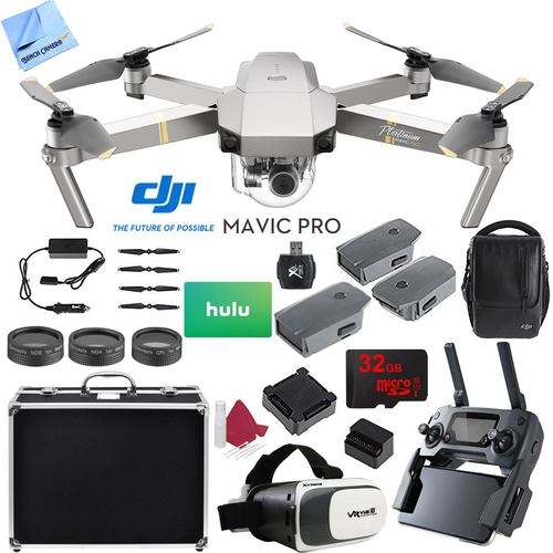 DJI Mavic Pro Platinum 4K Camera Quadcopter Drone 2 Extra Batteries Deluxe Pack