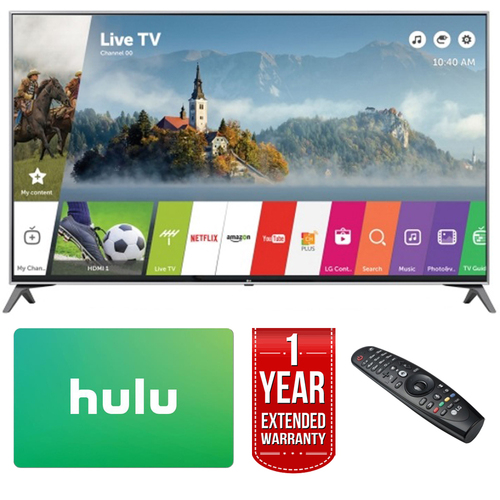 LG 65` UHD 4K HDR Smart LED TV (2017 Model) w/ Hulu Card + Extended Warranty