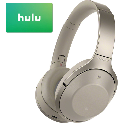 Sony Hi-Res B.tooth Wireless Headphones Gray with $25 Hulu Gift Card
