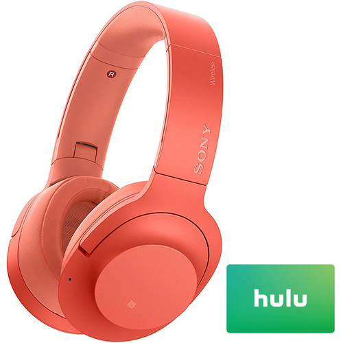 Sony Noise Cancelling Wireless B.tooth Headphones Red + $25 Hulu Gift Cards