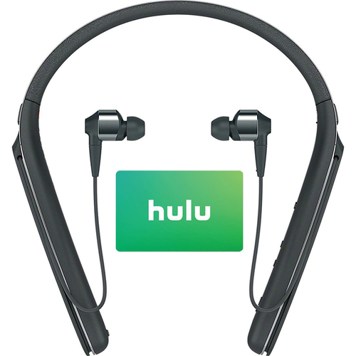 Sony Noise Canceling Behind-Neck In-Ear Headphones Black+$25 Hulu Gift Card