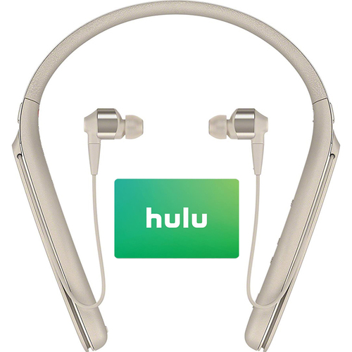 Sony Noise Canceling Behind-Neck In-Ear Headphones Gold + $25 Hulu Gift Card