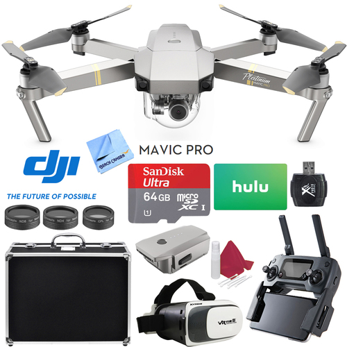 DJI Mavic Pro Platinum Quadcopter Drone +  64GB MicroSD and Hulu $25 Gift Card