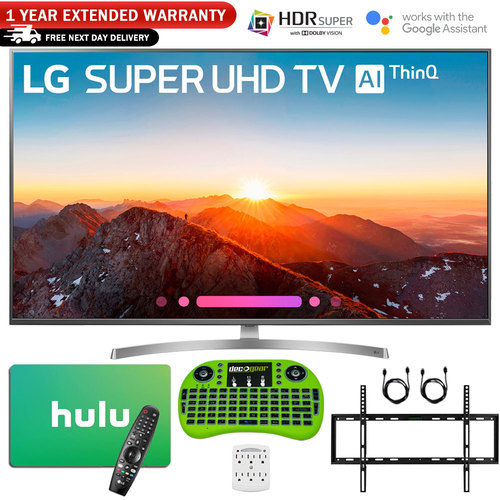 LG 55` Class 4K HDR Smart LED AI SUPER UHD TV w/ Hulu Card + Warranty Bundle