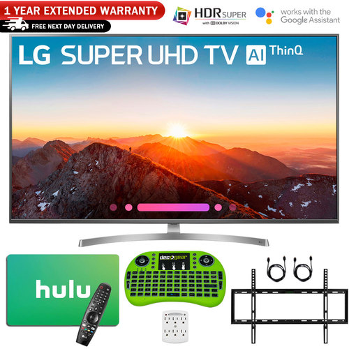 LG 65` Class 4K HDR Smart AI SUPER UHD TV w/ Hulu Card + Warranty Bundle