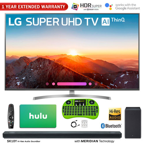 LG 55 Class 4K HDR Smart LED AI SUPER UHD TV w/ ThinQ + Sound Bar & Hulu Bundle