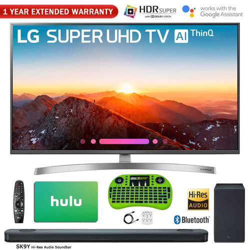 LG 49-Class 4K HDR Smart LED AI SUPER UHD TV w/ ThinQ + Sound Bar & Hulu Bundle