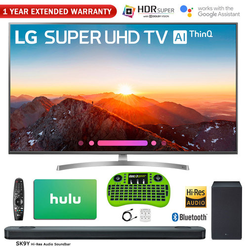 LG 65` Class 4K HDR Smart AI SUPER UHD TV w/ ThinQ 2018 Model + Soundbar Bundle