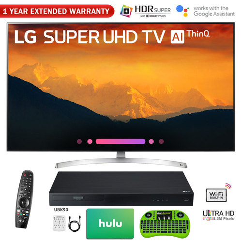 LG 65` Super UHD 4K Smart TV w/Nano Cell 2018 Model + Blu-Ray Player Bundle