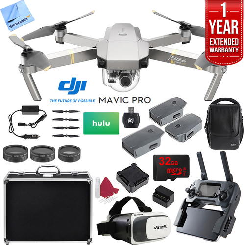 DJI Mavic Pro Platinum 4K Camera Quadcopter Drone 2 Extra Batteries Super Pack