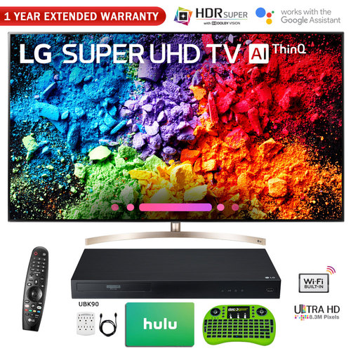 LG 65` Super UHD 4K HDR AI Smart TV w/Nano Cell 2018 Model+Blu-Ray Player Bundle