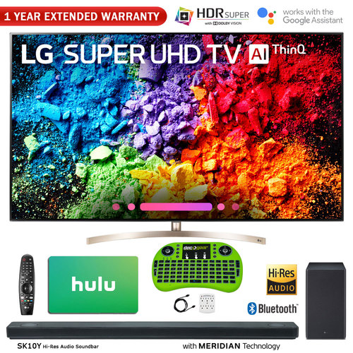 LG 65` Super UHD 4K HDR AI Smart TV w/ Nano Cell + Sound Bar & Hulu Bundle