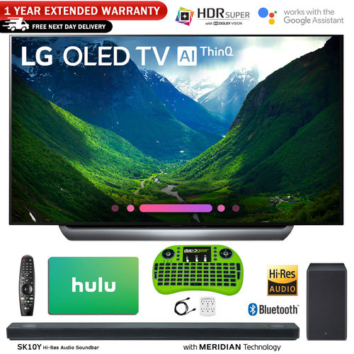 LG OLED65C8PUA 65-Class C8 OLED 4K HDR AI Smart TV with Sound Bar + Hulu Bundle