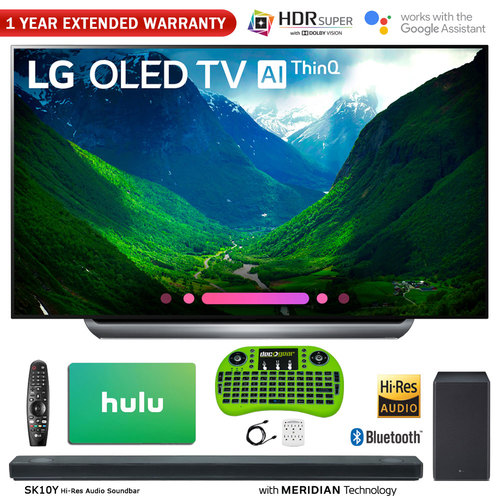 LG OLED77C8PUA 77` Class C8 OLED 4K HDR AI Smart TV w/ Sound Bar + Hulu Bundle