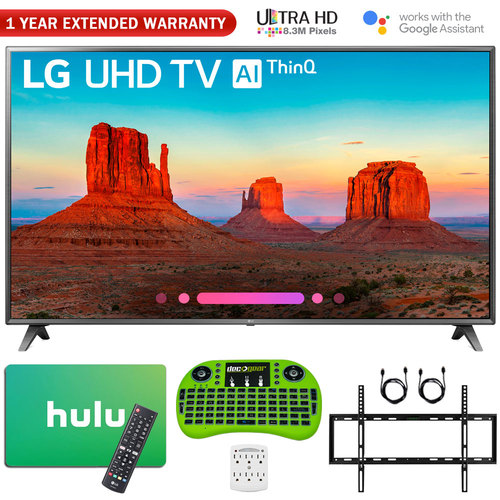 LG 70 Class 4K HDR Smart LED AI UHD TV w/ThinQ w/ Hulu Card + Warranty Bundles
