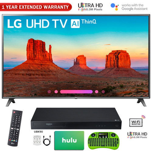 LG 86` Class 4K HDR Smart LED AI UHD TV w/ThinQ 2018 Model+Blu-Ray Player Bundle