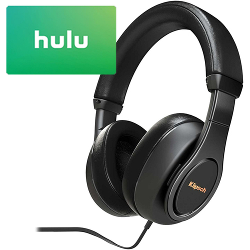 Klipsch Reference Over-Ear Headphones (Black) (1062800) Plus $25 Hulu Gift Card