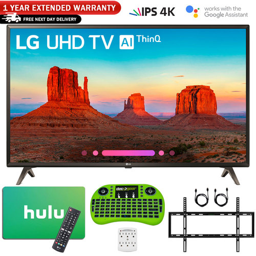 LG 49UK6300 49` UK6300 4K HDR Smart LED AI UHD TV w/ Hulu Gift Card Warranty Bundle