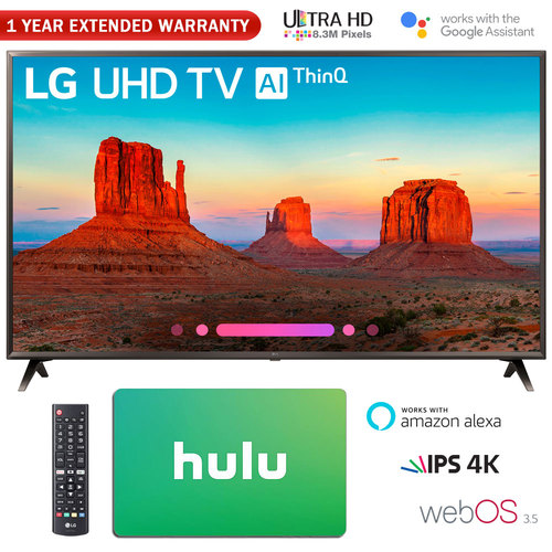 LG 55UK6300 55` 4K HDR SmartLED AI UHD TV w/ThinQ Gift Card+Extended Warranty Pack