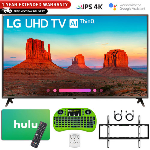 LG 55UK6300 55` UK6300 4K HDR Smart LED AI UHD TV w/ ThinQ Hulu Gift Card Bundle