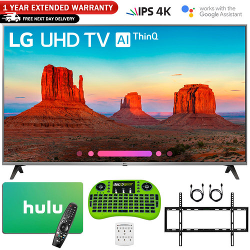 LG 65` Class 4K HDR Smart LED AI UHD TV w/ Hulu Card + Warranty Bundle