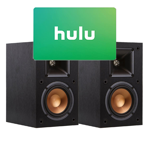 Klipsch R-15M Reference Bookshelf Monitor Speaker (Pair) Plus 6 $25 Hulu Gift Card