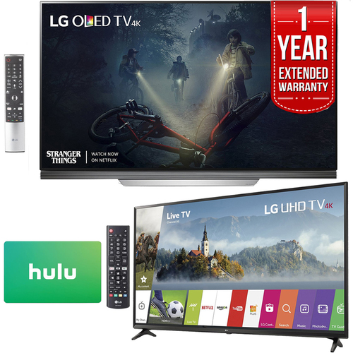 LG OLED65E7P 65 E7 OLED 4K TV + 55UJ6300 55 4K Smart TV 1 Year Hulu + Warranty