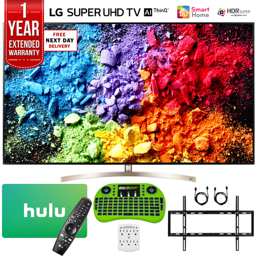 LG 55` Super UHD 4K HDR AI Smart TV w/ Nano Cell w/ Hulu Card + Warranty Bundle