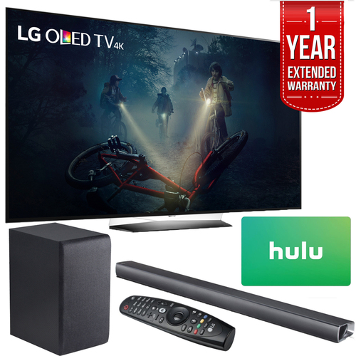 LG OLED65B7A B7A 65` OLED 4K Smart TV w/ Soundbar+$100 Hulu & 1 Year Warranty