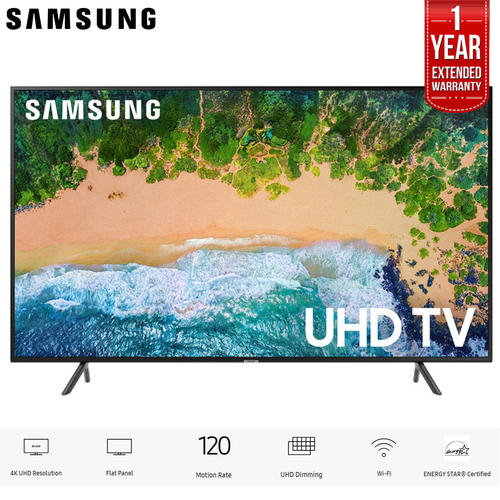 Samsung UN75NU7100 75` NU7100 Smart 4K UHD TV 2018 Model with 1 Year Extended Warranty